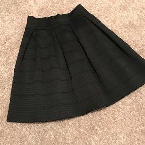 Express Black bandage high waisted flare skirt